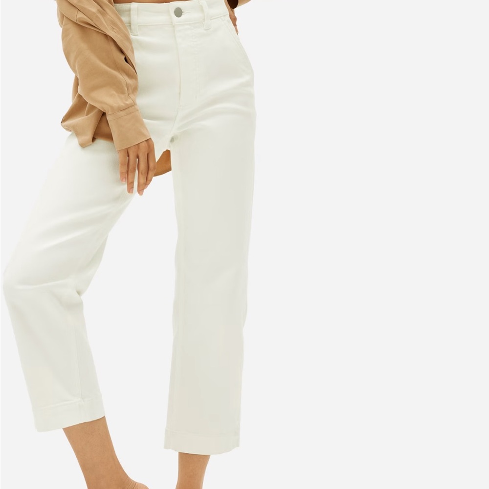 White straight leg Ankle Cropped Jeans